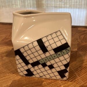 NYT Crossword Puzzle Fishs Eddy creamer shaped like a school milk box